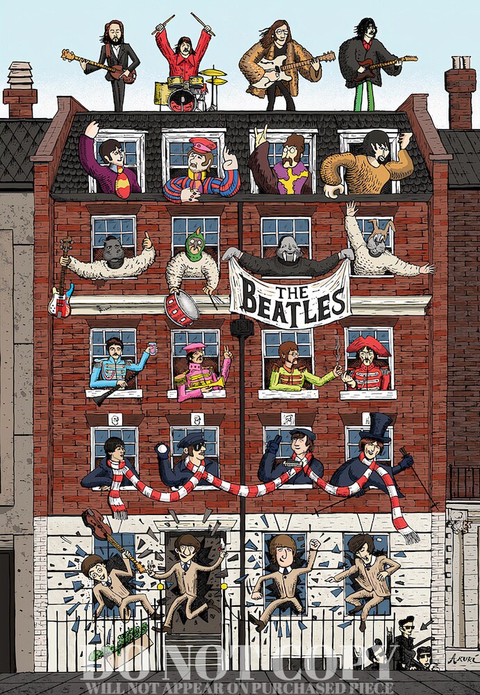 The Beatles Poster 11 X 16 Inches - Stunning Artwork - Through The