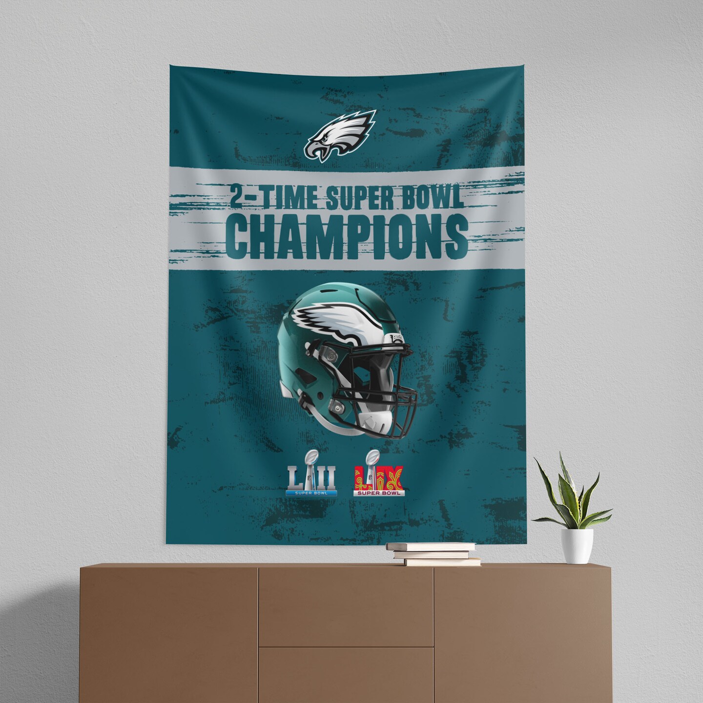 NFL Philadelphia Eagles 2025 Super Bowl LIX Multi Champ Legends Wall Hanging 50X60 Inches