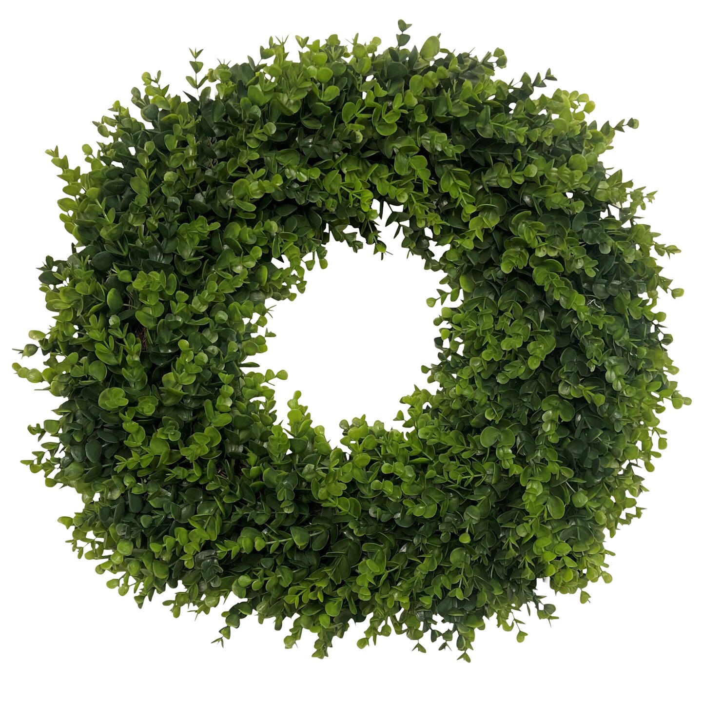 Haute Decor 24 Inch Premium Artificial Boxwood Wreath - Spring or Summer Wreath for Front Door - Boxwood Artificial Greenery with Natural Grapevine Base