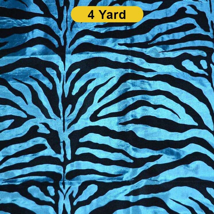 Flocking Velvet Zebra on Taffeta Fabric 60&#x22; Wide for Curtains, Apparel &#x26; Costumes