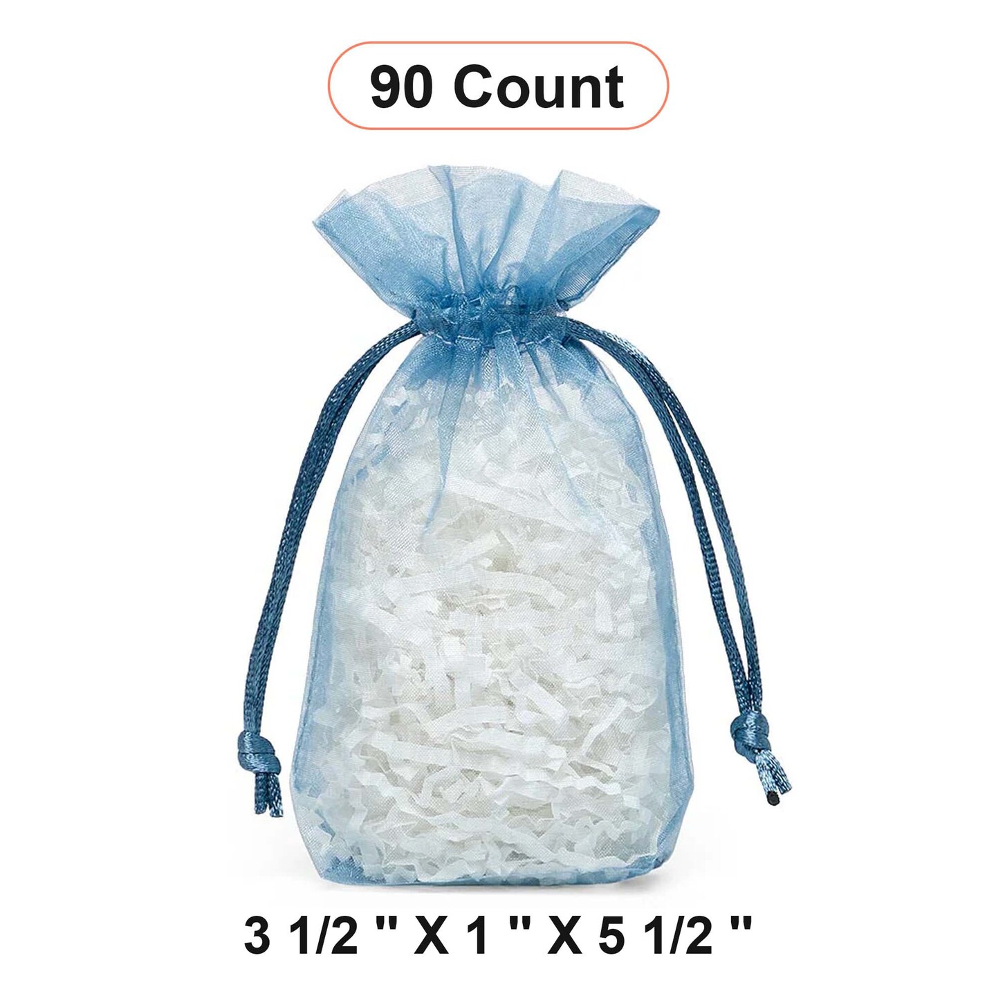 Flat Bottom Organza Bags 3 1/2 '' X 1 '' X 5 1/2 '' for Elegant Favors