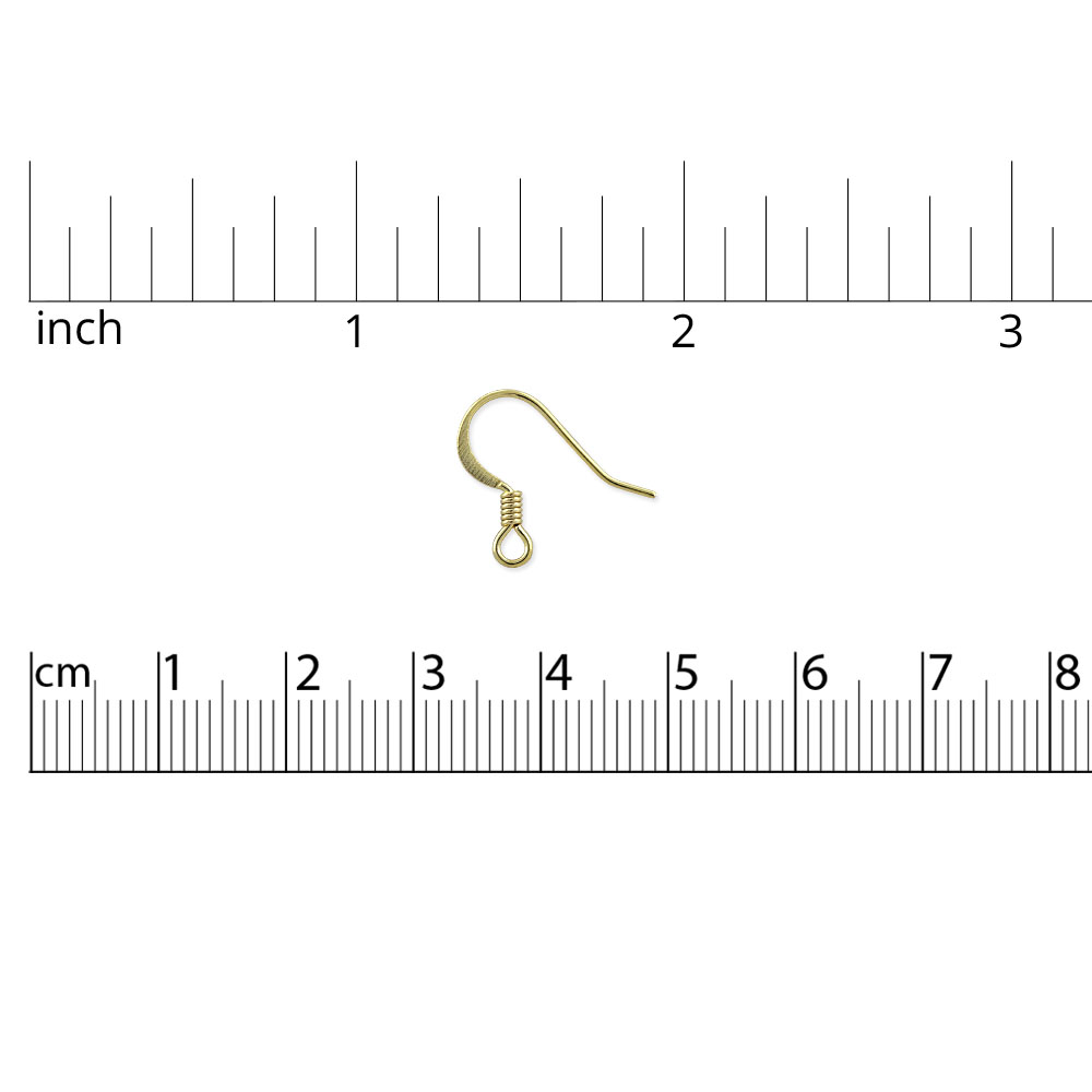 JewelrySupply French Hook Wire Flat with Spring Gold Plated (10-Pcs)