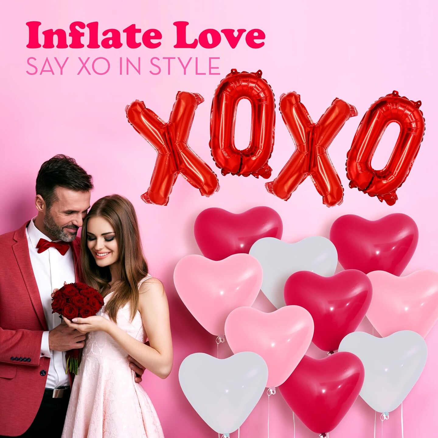 4E&#x27;s Novelty 16 Inch XOXO Balloons - Valentine&#x27;s Day Party Supplies Decorations