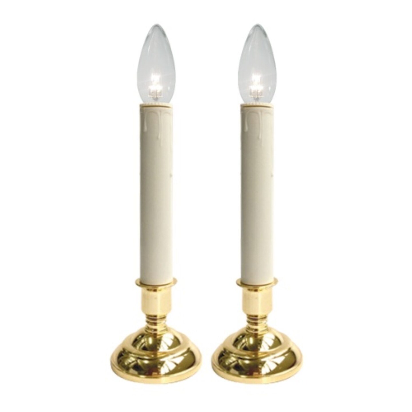 CC Christmas Decor LED Lighted Tiffany Single Light Window Candles - 10" - Set of 2
