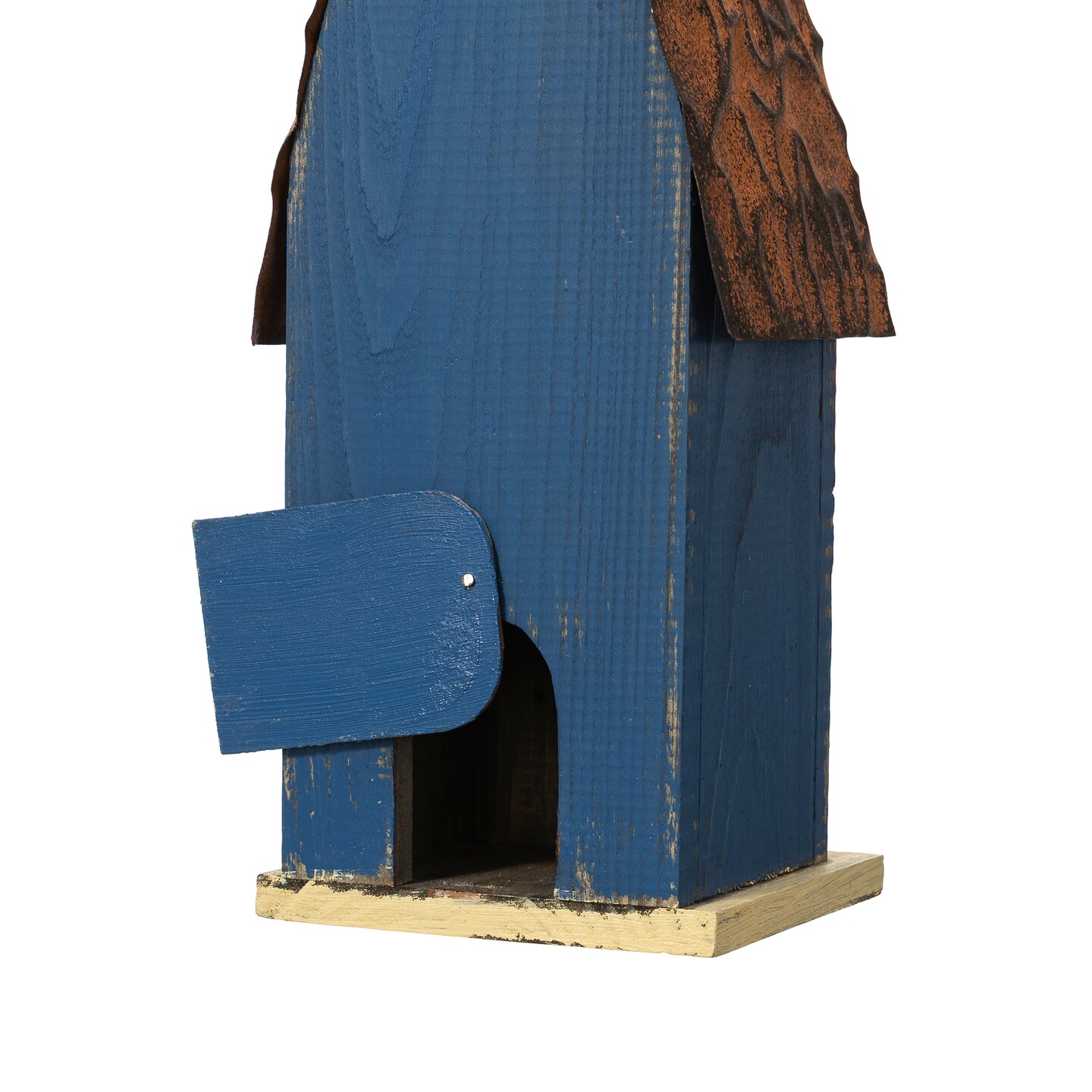 Set of 2 13.25''H Distressed Solid Wood Slim Cottage Decorative Outdoor Garden Birdhouse
