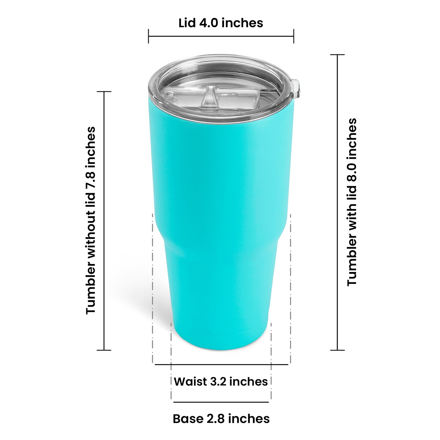 Makerflo 30 oz Powder Coated Tumbler and Handle Sold Separately, Includes a Sliding Splash &#x26; Leak Proof Lid, Ideal for Craft and Personalization (Laser Engraving, UV DTF, Epoxy, and Vinyl)