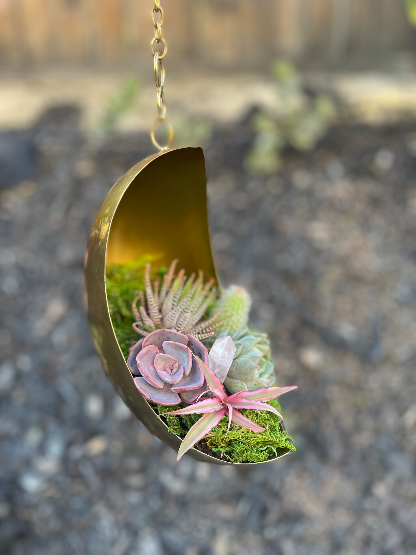 Metal Moon Planter | Hanging Planter | Moon Planter Pot | Gold Hanging Moon  | MakerPlace by Michaels