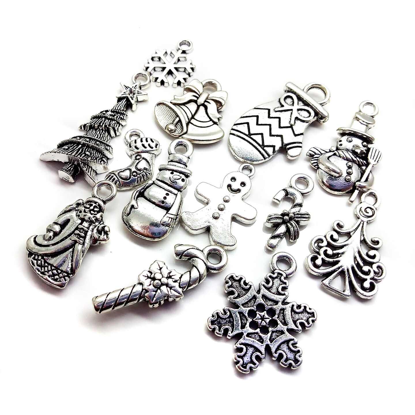 Christmas Charm Mix, 13 pieces Holiday Theme Charms, Adorabilities