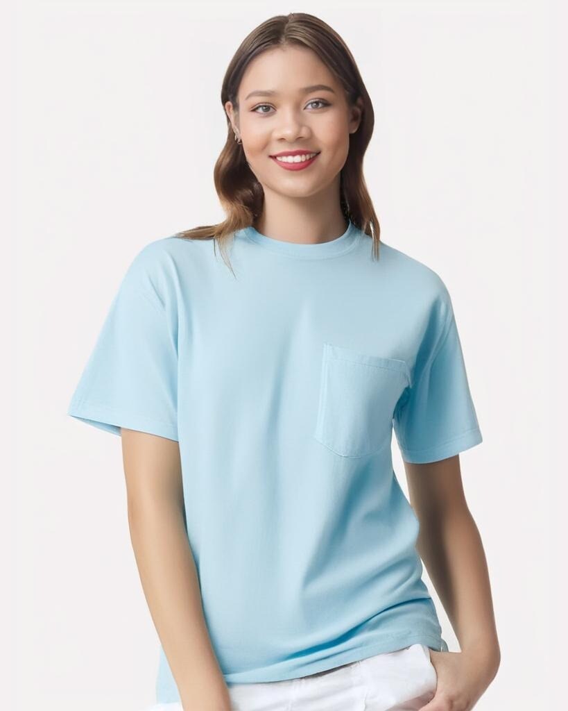 Comfort Colors Garment-Dyed Heavyweight Crewneck Short Sleeve Pocket T-Shirt