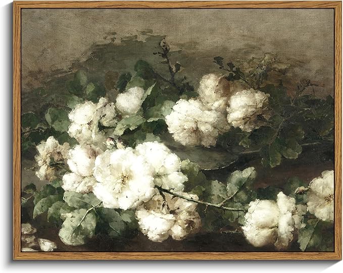 Framed Canvas Wall Art Vintage Decor, Flower Prints Wall Art Room Wall Decor, Botanical Prints Wall Art for Living Room Decorations, Rustic ArtWork for Bathroom Bedroom Home Decor, 11&#x22;x14&#x22;