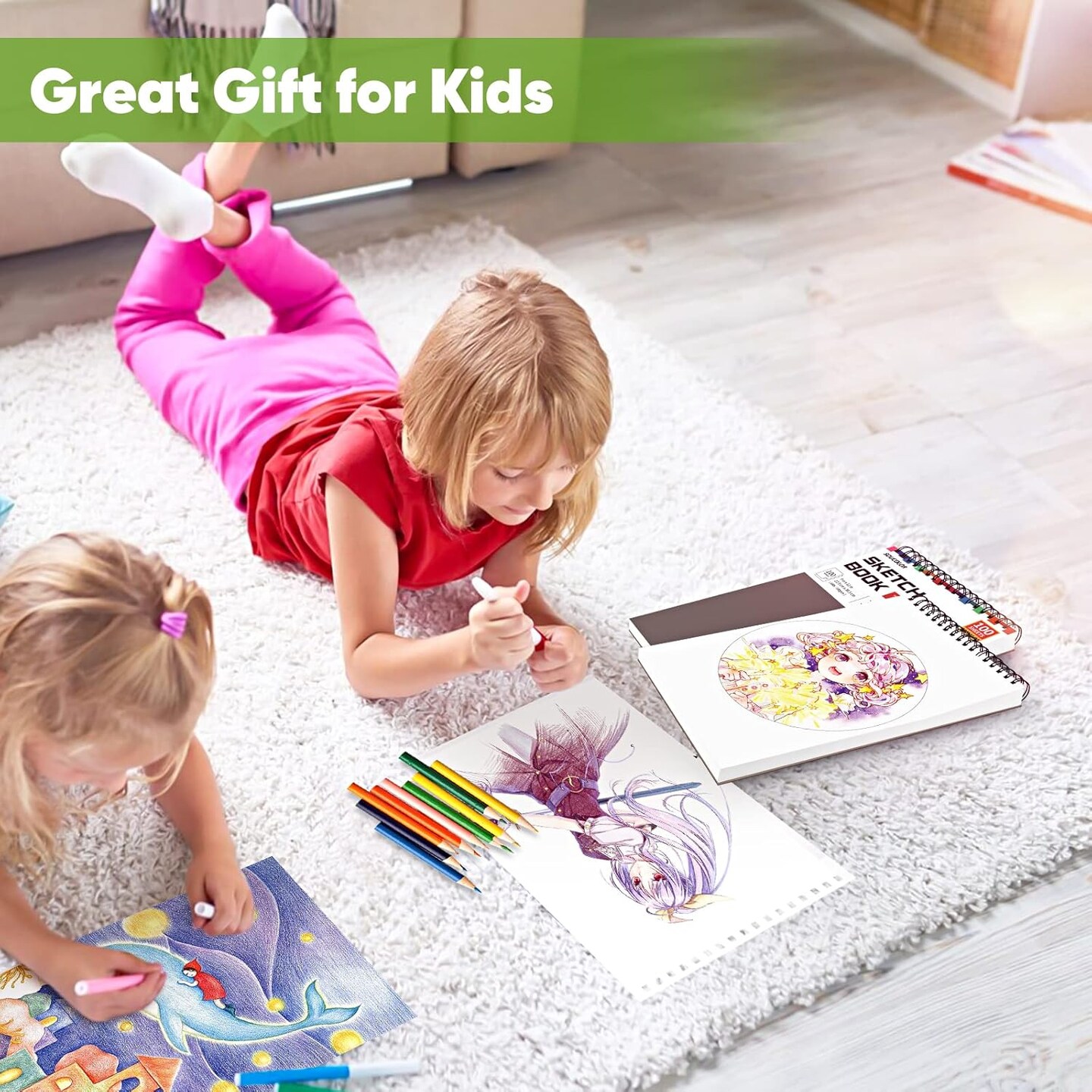 9" x 12" Sketch Book, 1-Pack 100 Sheets Spiral Bound Art Sketchbook, Acid Free (68lb/100gsm) Artist Drawing Book Paper Painting Sketching Pad