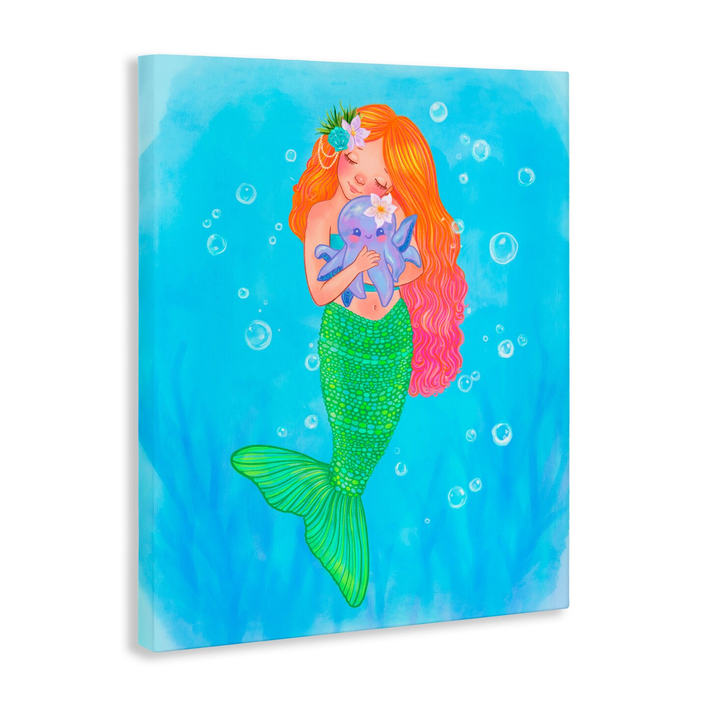 Stupell Industries Sweet Mermaid Love  Canvas Wall Art, design by Stephanie Sanchez