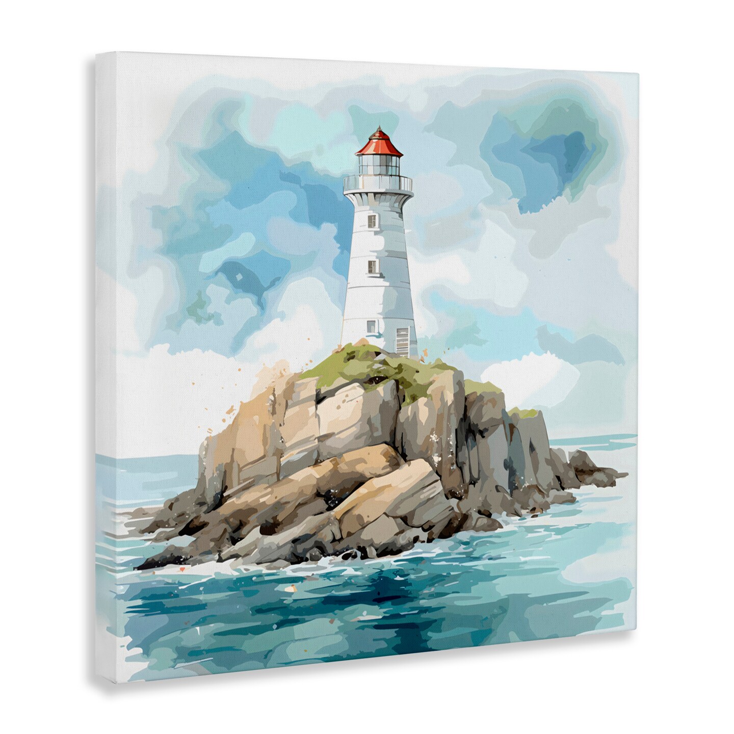 Stupell Industries Red Roof Lighthouse Canvas Wall Art, design by LSR Design Studio