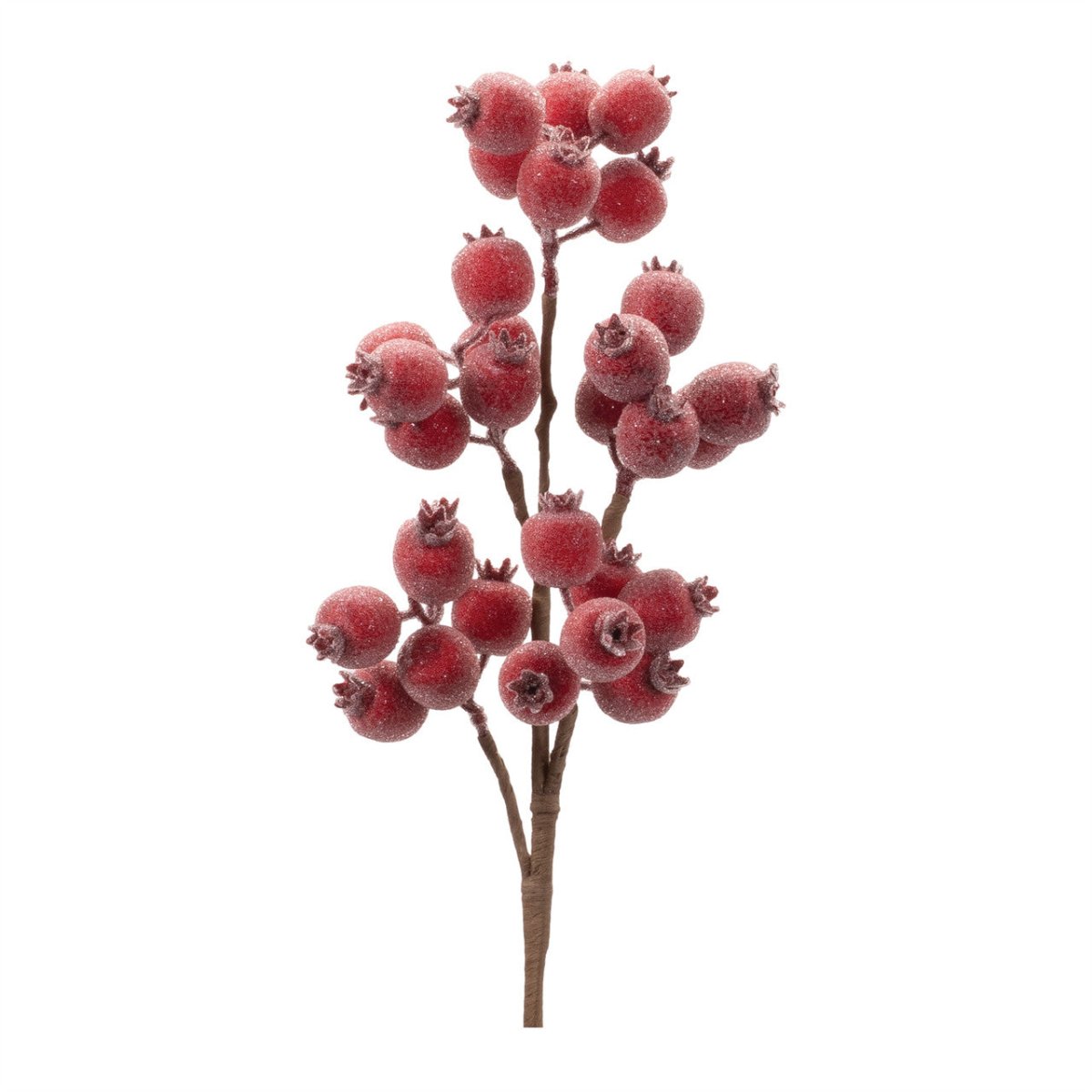 21&#x22; Iced Burgundy Berry Pod Spray