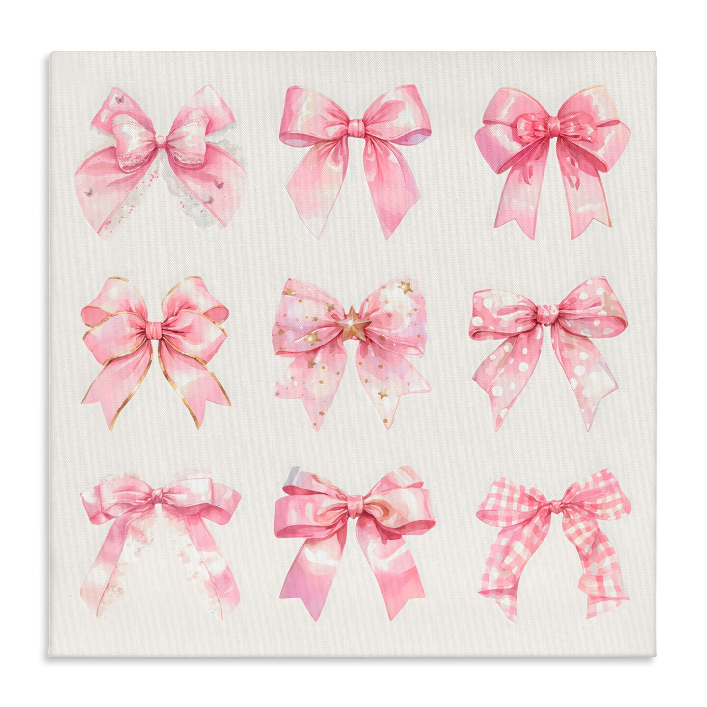 Stupell Industries Ribbon Bow Styles Grouping Canvas Wall Art, design by Creative Studio