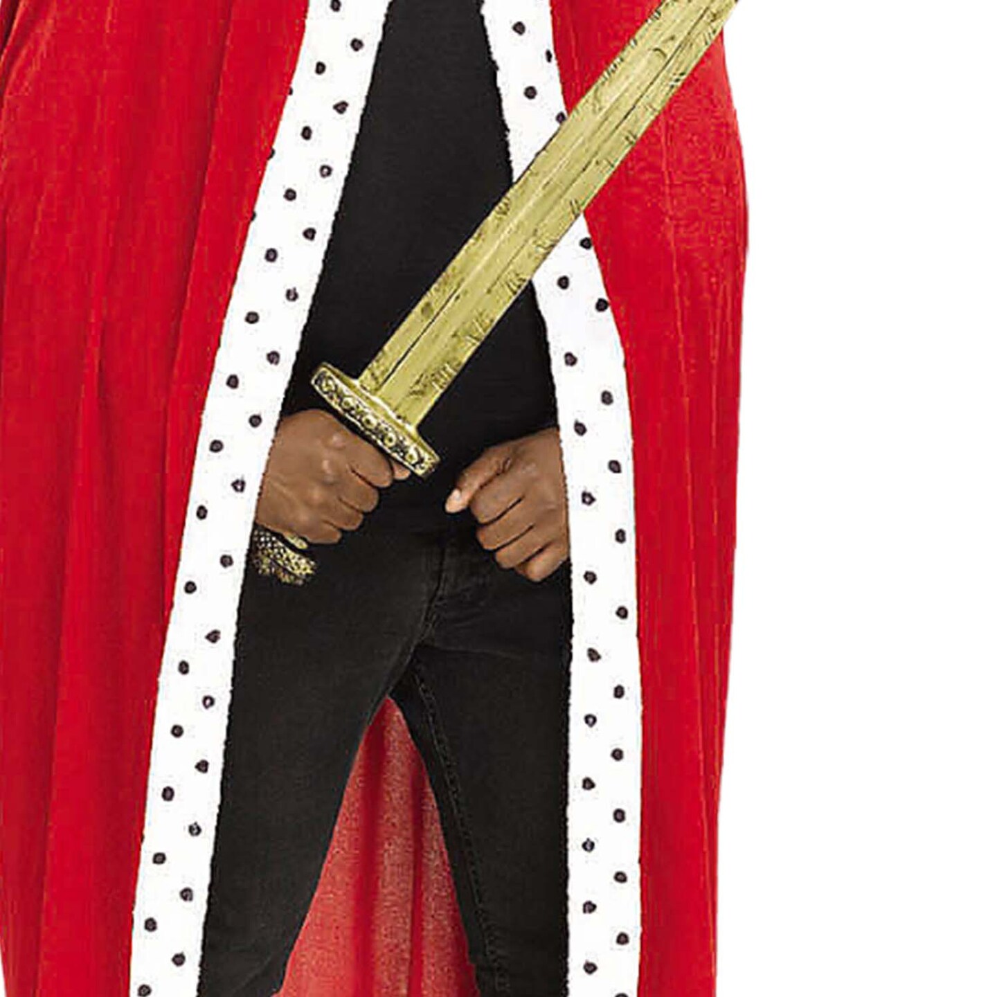 Adult Costume Fabric robe With FauxErmine Plush Trim