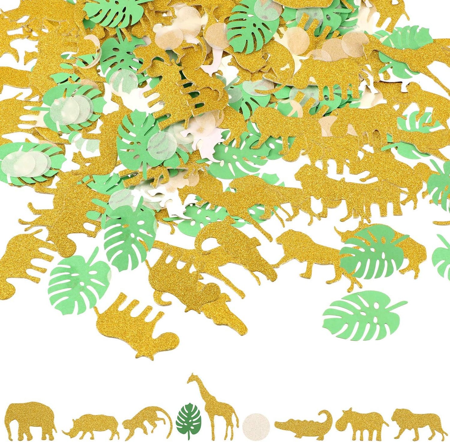 200 Pieces Safari Confetti Jungle Animal Table Confetti (Multicolor)