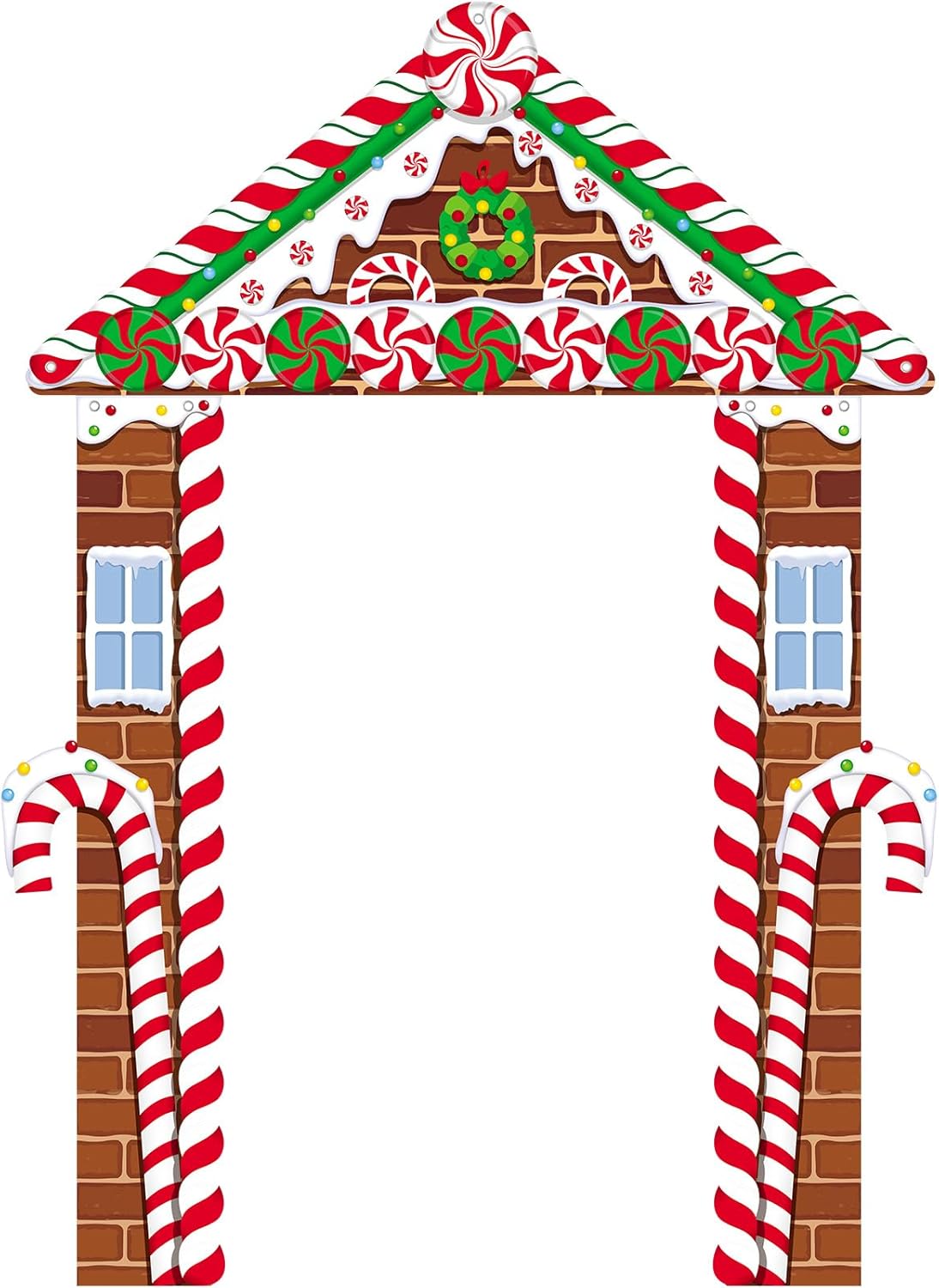 71 Inch 3 Pcs Christmas Door Decorations for Classroom Gingerbread Party Porch Banner(Red-white-brown)78.74 x 9.84 x 0.03 inches