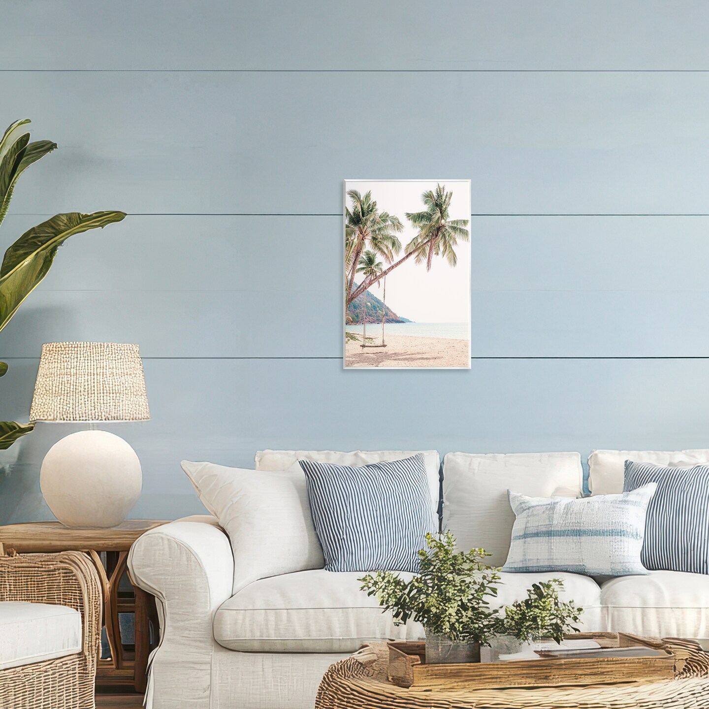 Stupell Industries Rope Swing on Palm Tree Wall Plaque Art, design by Sisi and Seb