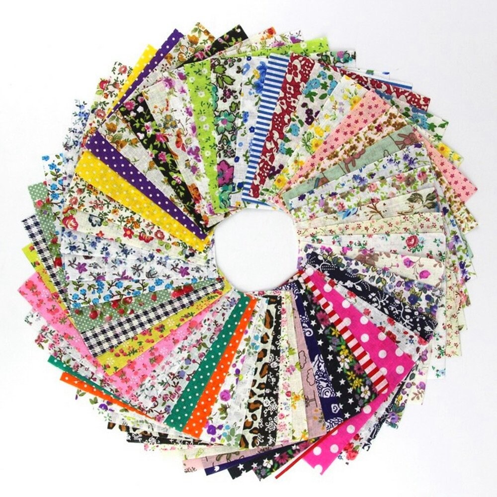 60 Pcs 4" x 4"(10cm x 10cm) Assorted Craft Fabric Bundle Squares Patchwork Fabric Sets for DIY Sewing Scrapbooking Quilting Dot Pattern