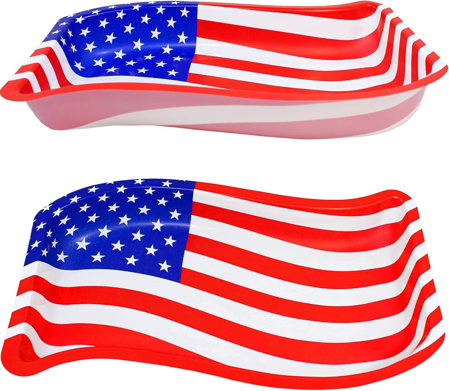 10pcs 4th of July Serving Trays – Plastic Patriotic Snack Platters for USA Celebration