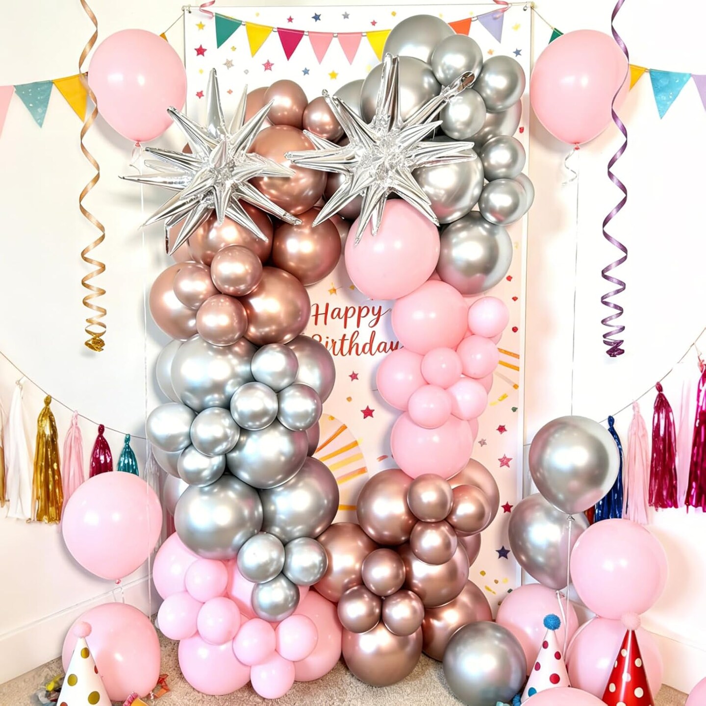 125pcs Light Pink Balloon Arch Kit – Pastel Baby Pink Garland Set in 5”, 10”, 12”, 18” Sizes with Glue Dots & Tape for Princess Birthday, Baby Shower, Gender Reveal & Party Decorations