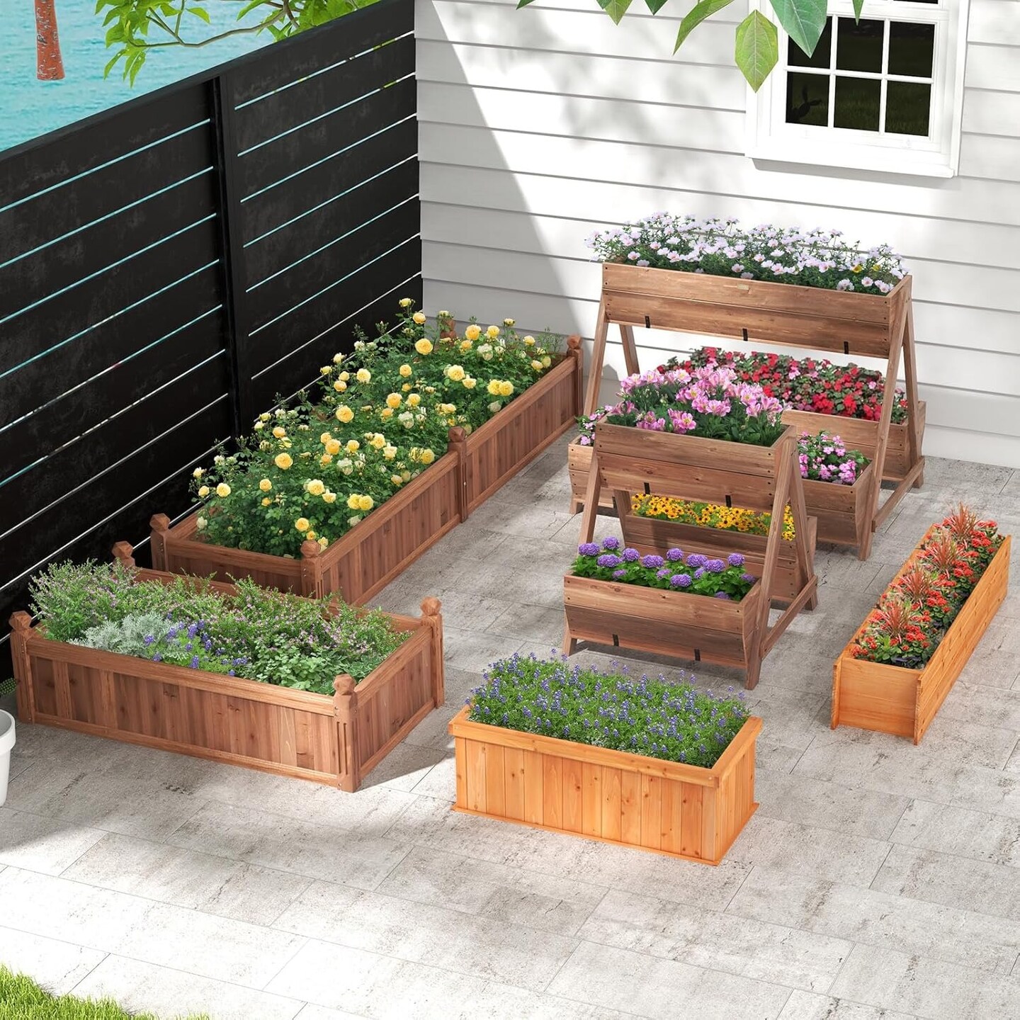 3-Tier 26&#x22; Vertical Raised Garden Bed Stand with Planter Boxes