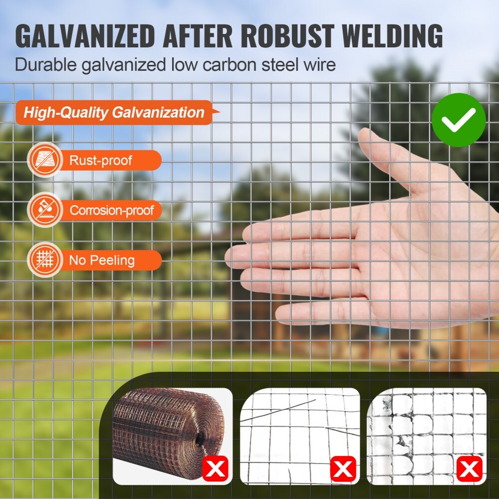 19-Gauge Hardware Cloth 48"x50ft, Wire Mesh Fencing for Small Rodents and Garden