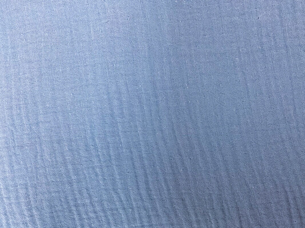 Sky Blue Cotton Solid Double Gauze Reorderable Woven Fabric By the Yard