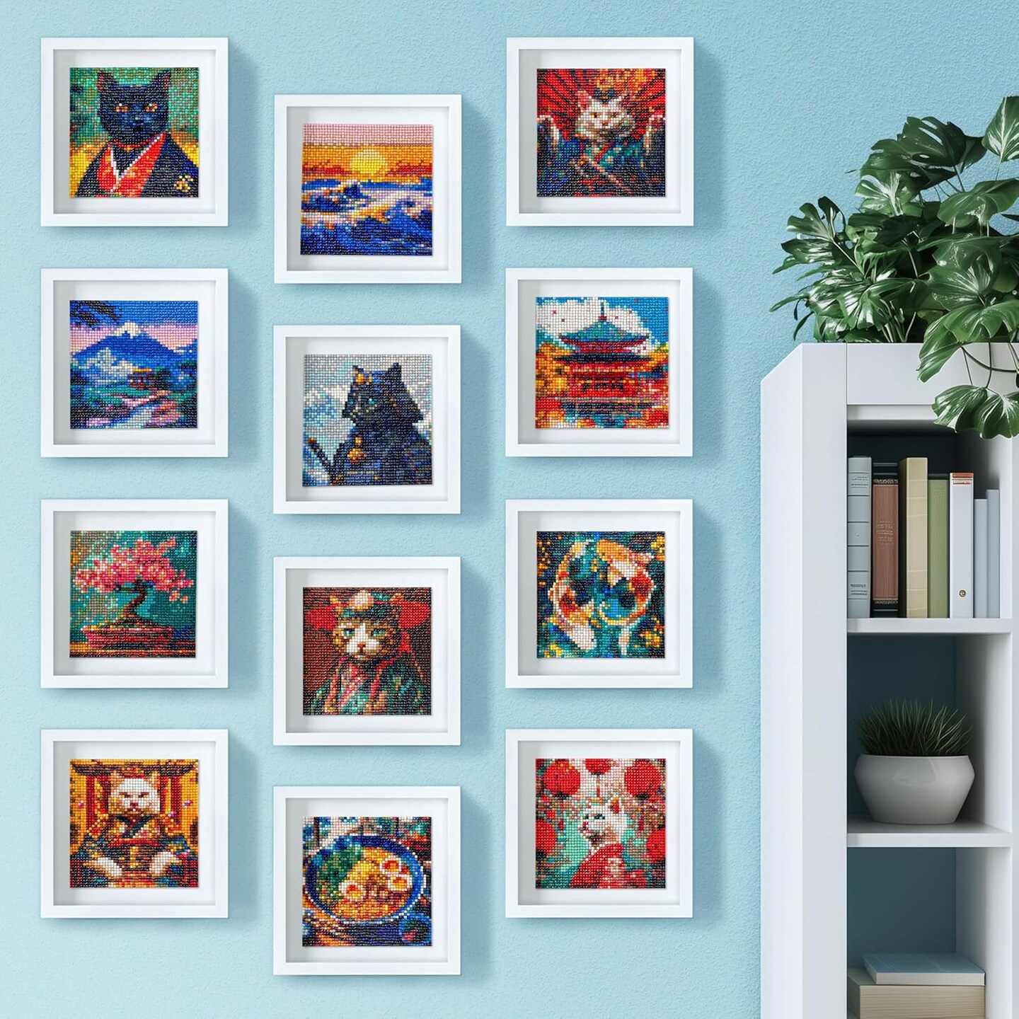 12-Pack Diamond Painting Kits for Adults – Legends of Asia Designs – Full Drill 5D DIY Gem Art – Relaxing Craft for Home Wall Décor