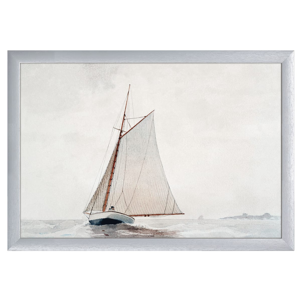 12" x 16" Sailing Excursion Framed Wall Art, Contemporary Coastal Home Décor, Glass Facing and Hanging Hardware Included