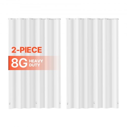 Waterproof 72"x72" Shower Curtain Liner, 2-Pack with Metal Grommets