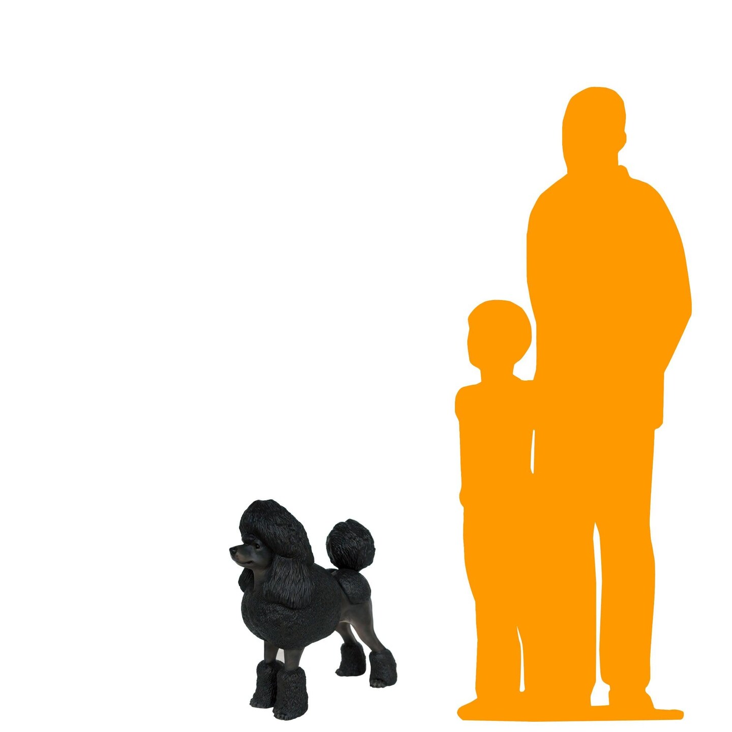 Black Poodle Life Size Dog Statue