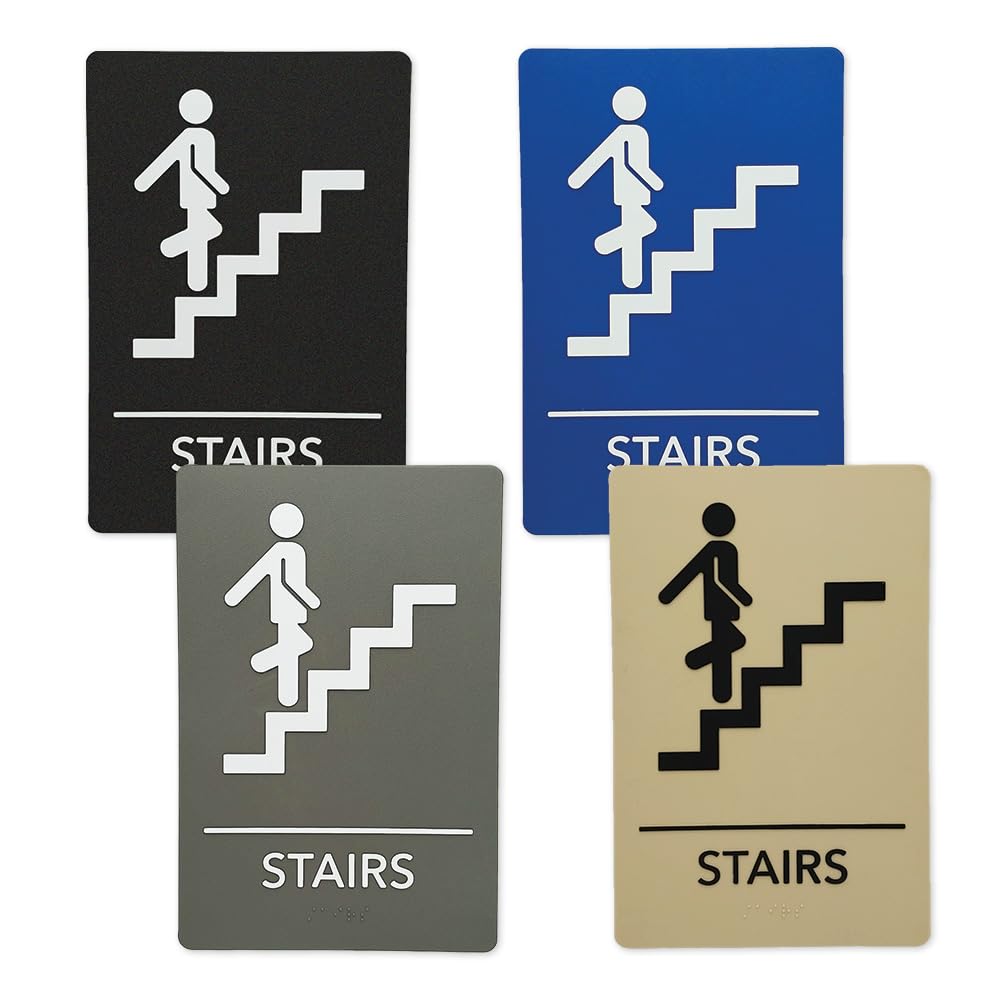 ADA-Compliant Wayfinding Signs &#x2013; Durable, Non-Glare, Scratch-Resistant &#x26; Ready to Install. Featuring Grade 2 Braille &#x26; Raised Tactile Text, These Premade Signs Ensure Easy Compliance for Businesses 2 Pack