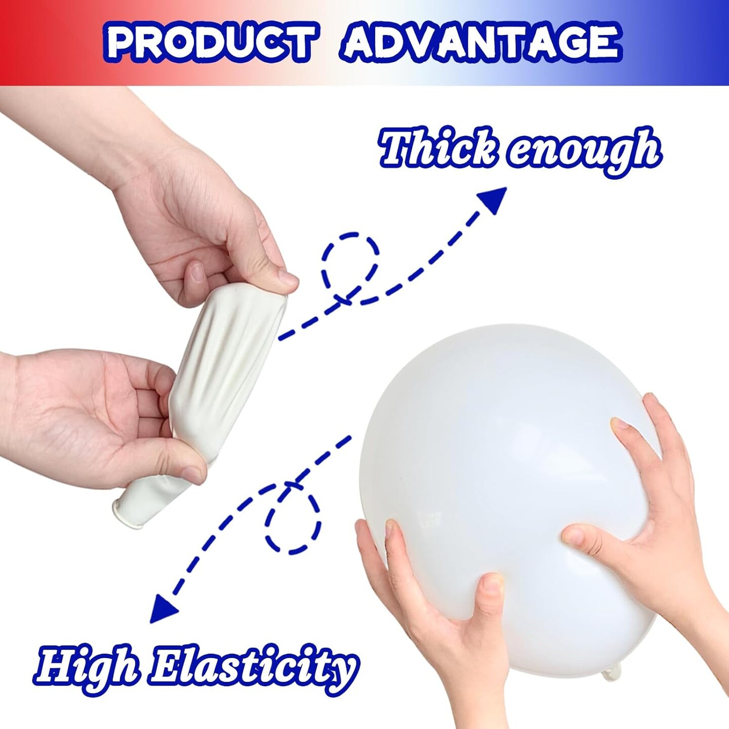 Red White and Blue Latex Balloons 100 Pack Graduation Birthday Wedding Nautical Party Supplies