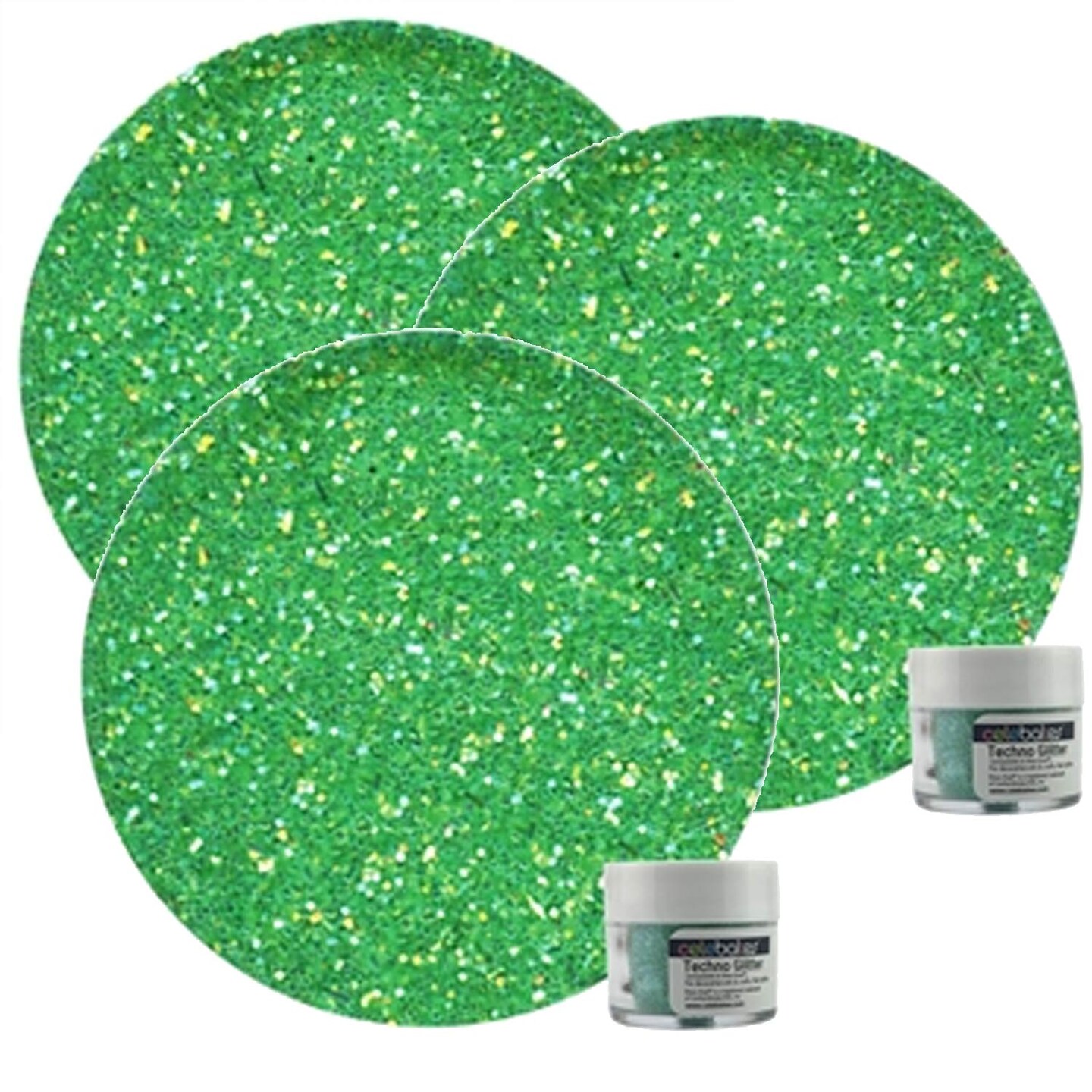 Green Rainbow Techno Glitter Cake Decoration 5 Grams
