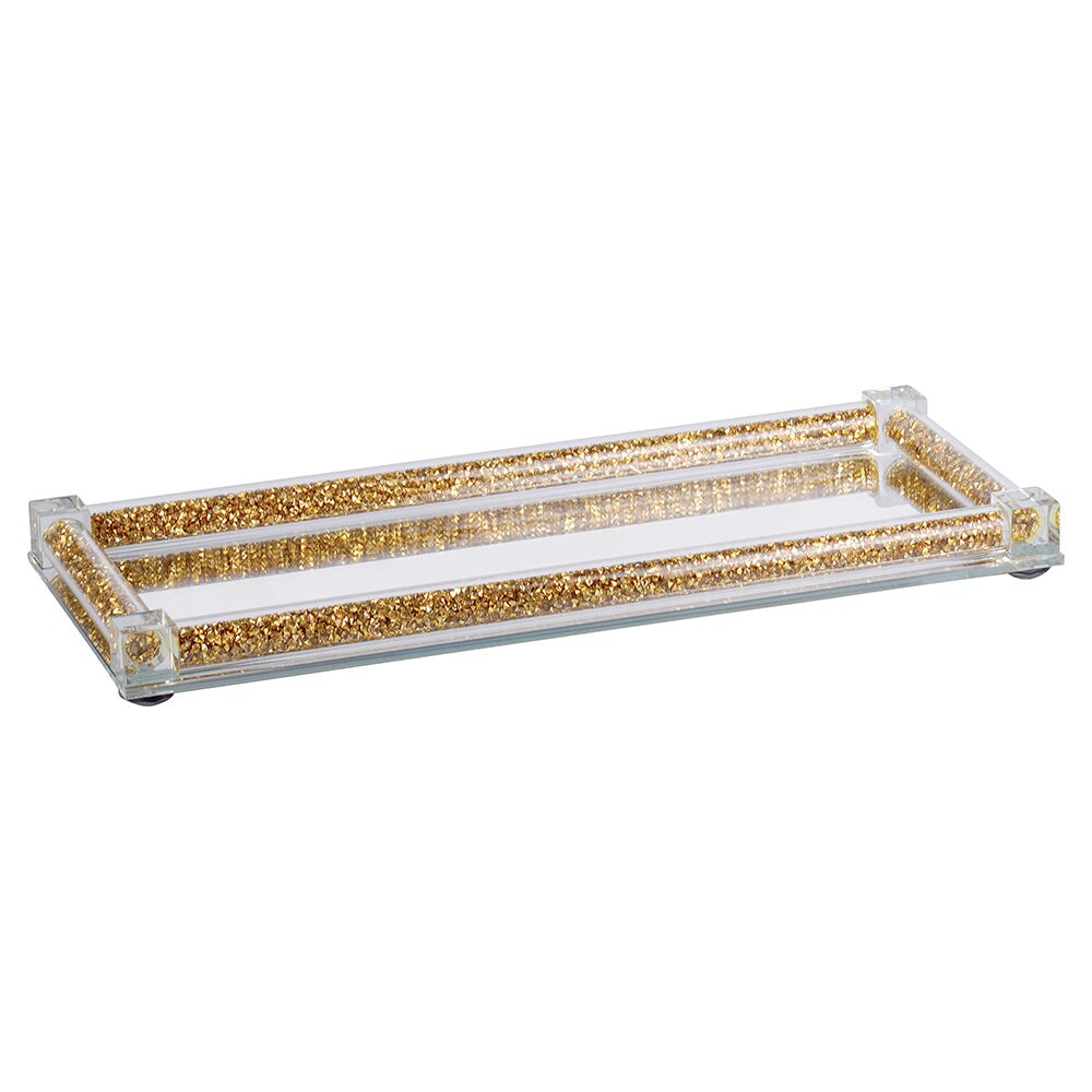 Crystal Tray with Crushed Gemstones