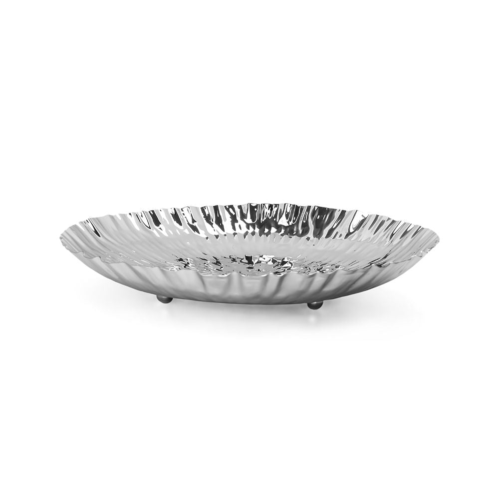 Stainless Steel Hammered Design Round Platter