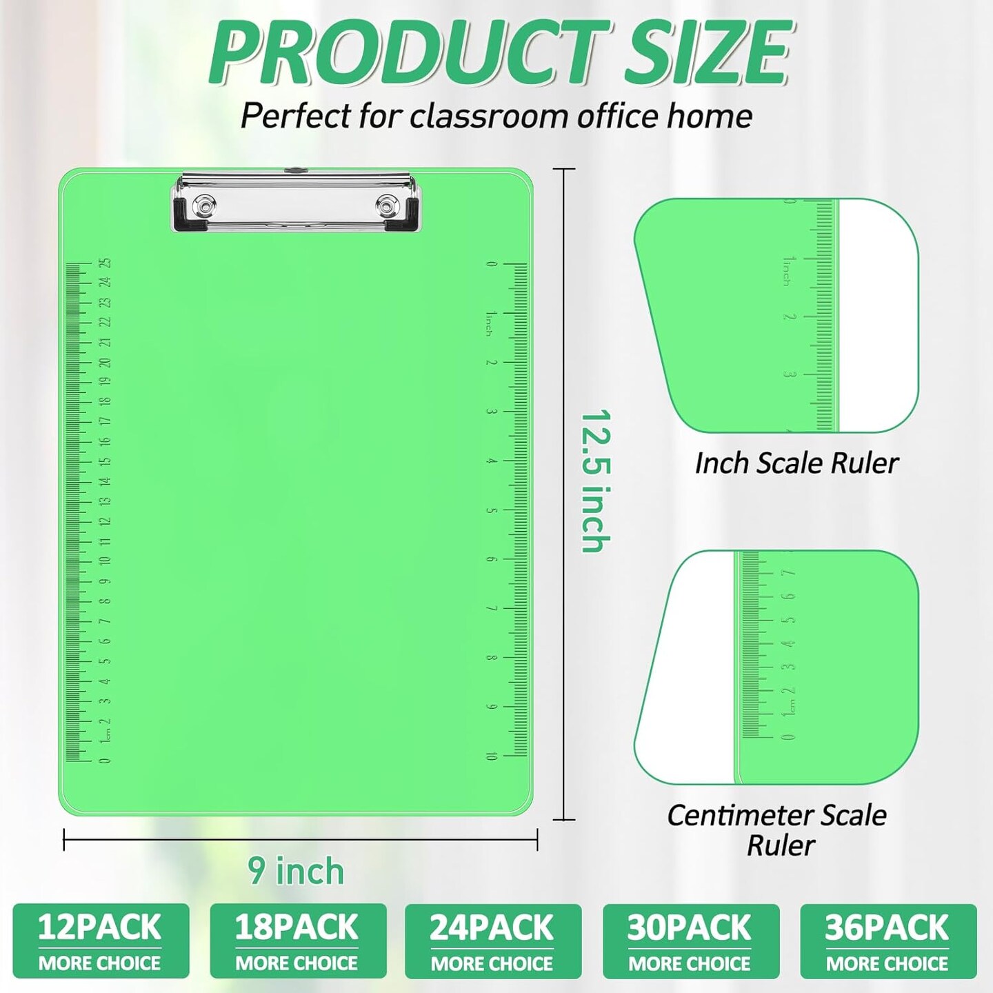 Plastic Clipboards, 24 Pack Clear Colored Clipboards, Low Profile Clip Board 12.5 x 9 Inch Standard Letter Size, Office Supplies Classroom