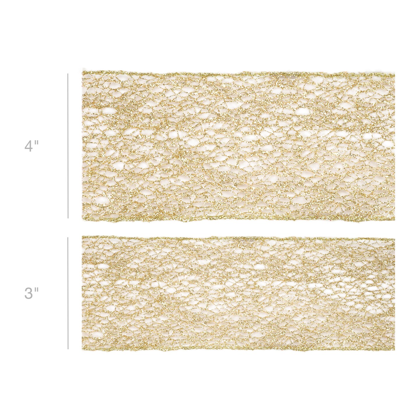 LaRibbons 4" - 2 1/2" Mesh Wired Ribbon | 10 Yard Roll