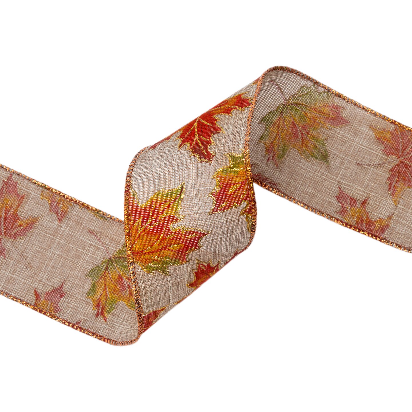 LaRibbons 2 1/2&#x22; Wired Ribbon | Leaf | 10 Yard Roll