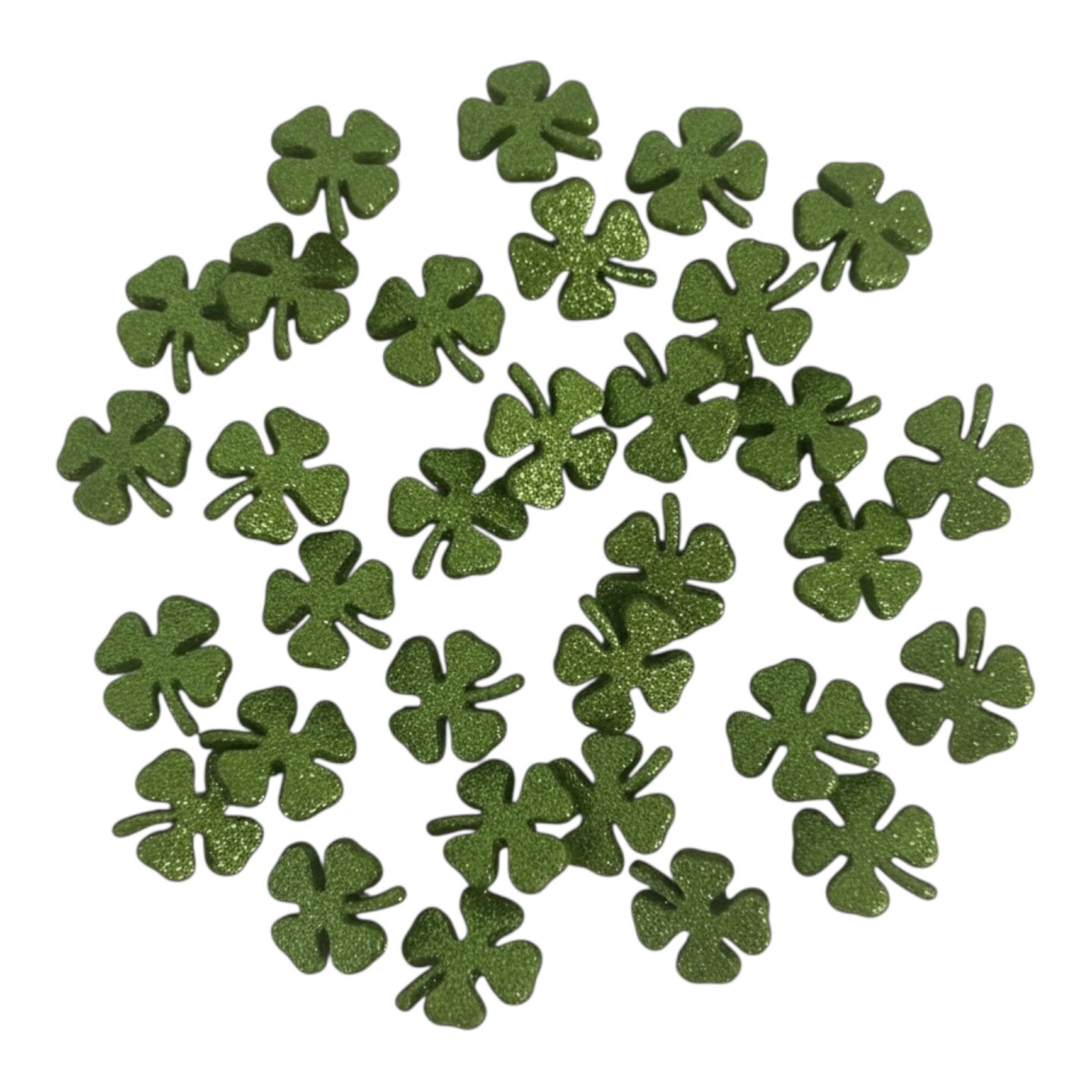Glitter Shamrock Craft Buttons, 50 Count – Green Clover Plastic Sewing Buttons with Shank Back for St. Patrick’s Day Crafts & DIY Projects