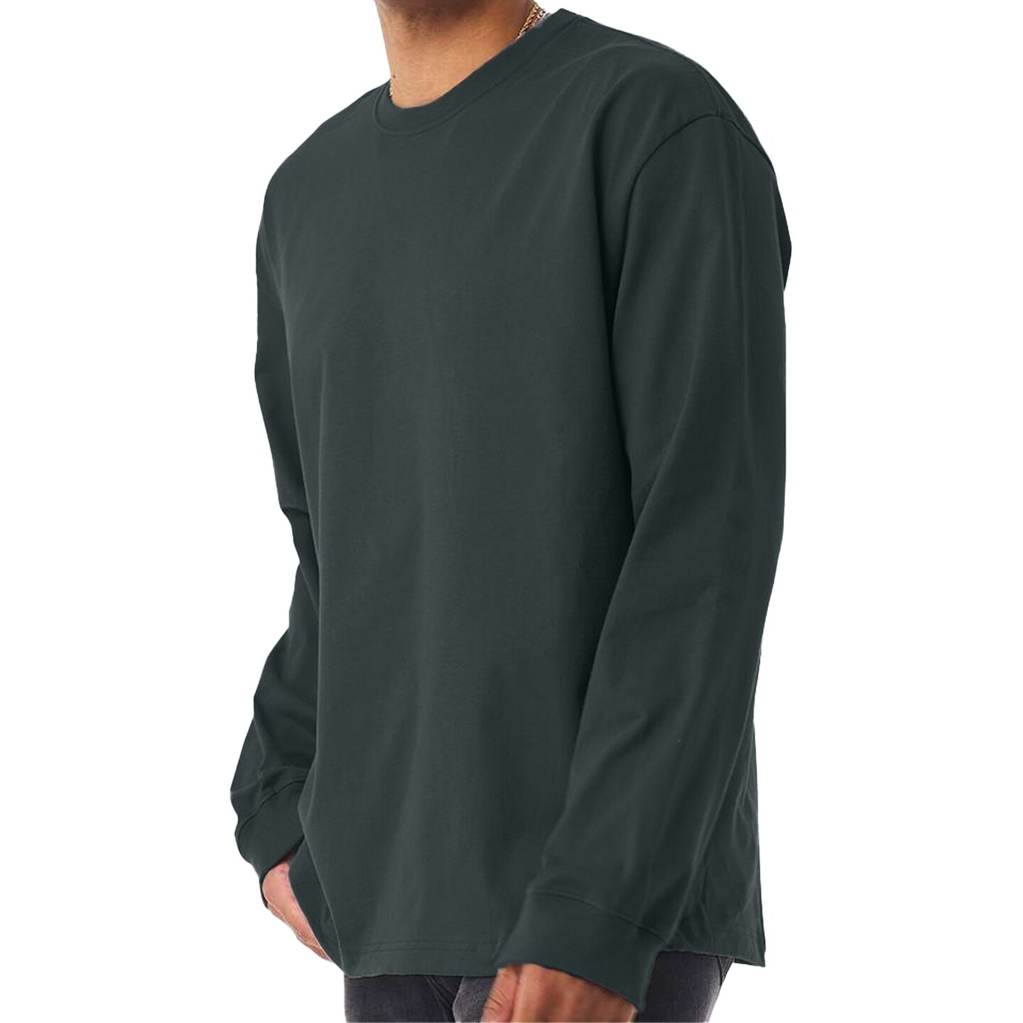 BELLA + CANVAS Blank Craft Heavyweight Long Sleeve Tee, Perfect for DIY Ribbed Cuffs T-Shirt