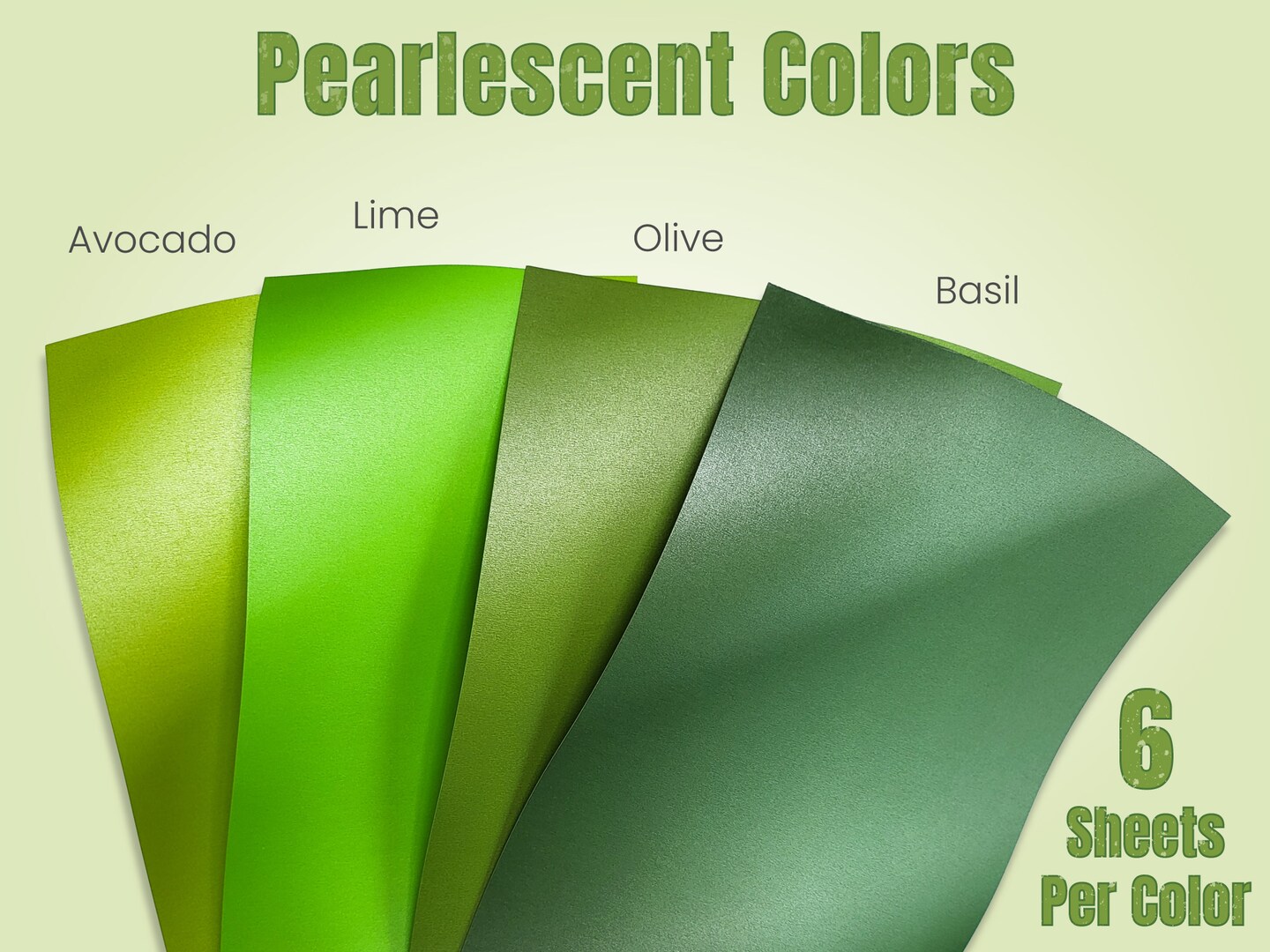 Avocado Allure Glamstock™ – Premium Green Cardstock Book featuring Pearlescent, Satin, Foil & Glitter Papers, 48 Pages, A4 Size, for Scrapbooking, Crafts & Invitations