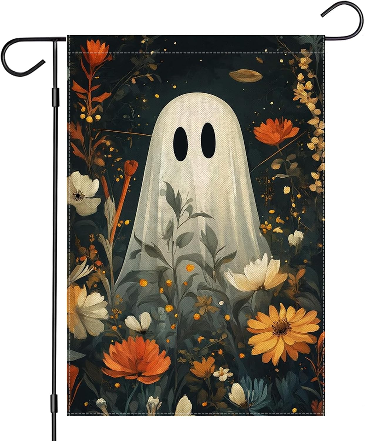 Halloween Ghost Garden Flag 12.5x18 Inch, Double-Sided BOO Ghost
