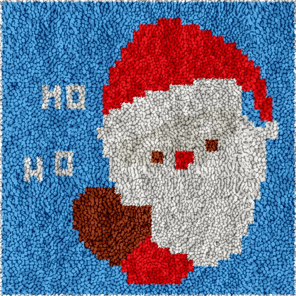 Hand made Latch Hook Rug Santa Claus shops Christmas