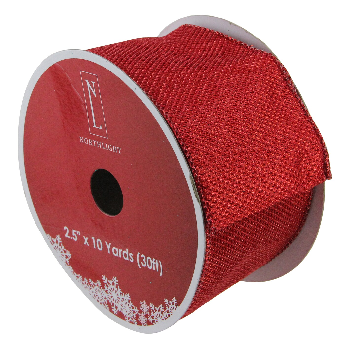 Northlight Pack of 12 Simply Red Burlap Wired Christmas Craft Ribbon Spools - 2.5" x 120 Yards Total
