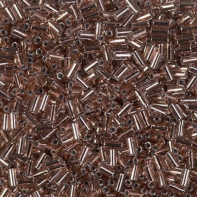 Miyuki 3mm (#1) Bugle Beads, Copper Lined Pale Gray , BGL1-974, 8.5 grams