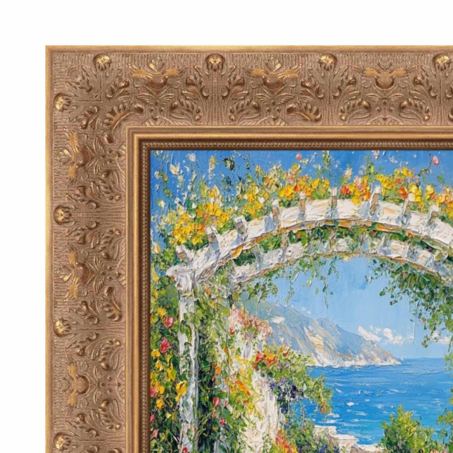 Wide Gold Ornate Floral Picture Frame 18x24 frame