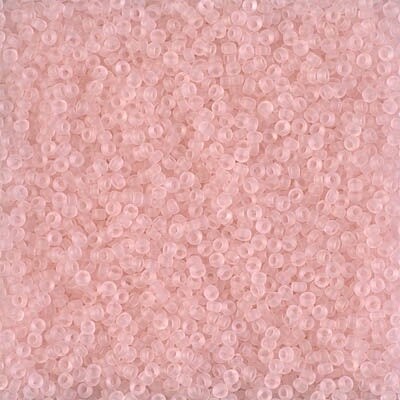 Miyuki 15/0 Round Seed Bead, 15-0155F, Matte Transparent Light Tea Rose, 8 grams